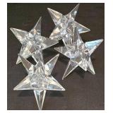 Large Star Shaped Mirrored Tray, Four Star Shaped Mirrored Coasters and Candle Holders