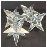 Large Star Shaped Mirrored Tray, Four Star Shaped Mirrored Coasters and Candle Holders