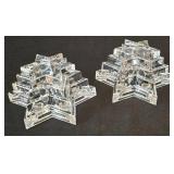 Large Star Shaped Mirrored Tray, Four Star Shaped Mirrored Coasters and Candle Holders