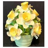 Three Vintage Hand Painted Bone China Floral Figurines