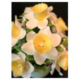 Three Vintage Hand Painted Bone China Floral Figurines