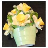 Three Vintage Hand Painted Bone China Floral Figurines