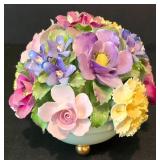 Three Vintage Hand Painted Bone China Floral Figurines