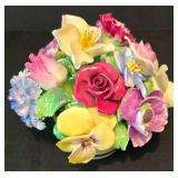 Three Vintage Hand Painted Bone China Floral Figurines