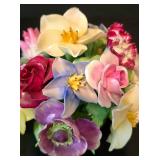 Three Vintage Hand Painted Bone China Floral Figurines