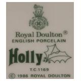 Vintage Royal Doulton Holly Canister, Pair of Royal Doulton Holly Candle Holders and More