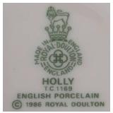 Vintage Royal Doulton Holly Canister, Pair of Royal Doulton Holly Candle Holders and More