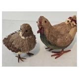 Decorative Straw Chicken Figurines
