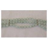Vintage Multi-Strand Jadeite Beaded Necklace with Woven Style Pendant with Beads