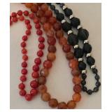 Three Faceted Beaded Necklaces