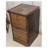 Two Drawer Oak Filing Cabinet
