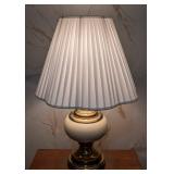Cream and Brass Vintage Table Lamp