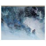 Large Framed Watercolor Painting by Marija Sultans Netz