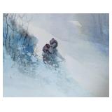 Large Framed Watercolor Painting by Marija Sultans Netz