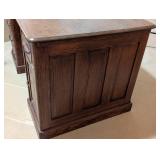 Beautiful Vintage Carved Handle Oak Desk