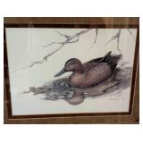 Pair of Framed Duck Prints by Sherrie Russell