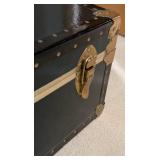 Vintage Black Steamer Trunk