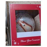 Variety of Glass Ornaments and Vintage Tree Topper