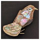 Ceramic and Abalone Bird Figurines