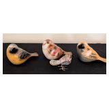 Ceramic and Abalone Bird Figurines