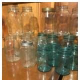 Canning Jars and Two Bottles