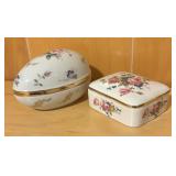 Two Dainty Porcelain Trinket Boxes
