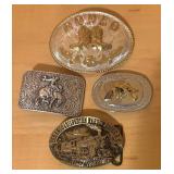 Four Vintage Belt Buckles