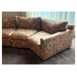 Fabulous Vintage Floral Curved Sofa by Henredon