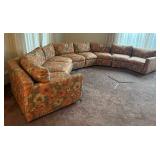 Fabulous Vintage Floral Curved Sofa by Henredon