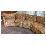 Fabulous Vintage Floral Curved Sofa by Henredon