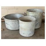 Three Large Vintage Stockpots