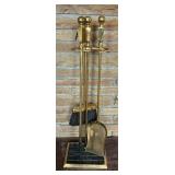 Vintage Brass Fireplace Set