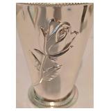 Assorted Home Decor including a Vintage Norwegian Pewter Vase and Art Glass Heart Ornament