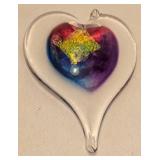 Assorted Home Decor including a Vintage Norwegian Pewter Vase and Art Glass Heart Ornament