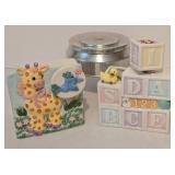 Vintage Hostess Ware Cake Turner Plays Happy Birthday and Vintage Musical Planters