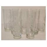 Set of 10 Vintage Federal Glass Tumblers