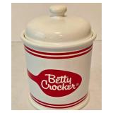 Betty Crocker Cookie Jar and Green Glass Canister