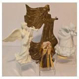 Decorative Angel Figurines including a Solid Brass Angel Figurine