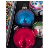Vintage Glass Christmas Ornaments and Plastic Bead Strands