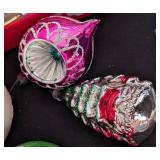 Vintage Glass Christmas Ornaments and Plastic Bead Strands