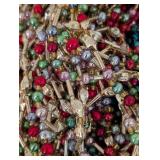 Vintage Glass Christmas Ornaments and Plastic Bead Strands