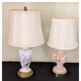 Pair of Petite Floral Table Lamps
