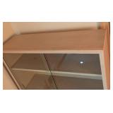 Glass Door Blonde Mid Century Bookcase #2