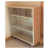 Glass Door Blonde Mid Century Bookcase #2