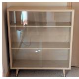 Glass Door Blonde Mid Century Bookcase #2