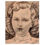 Framed Vintage Portrait Drawing