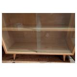 Glass Door Blonde Mid Century Bookcase #3