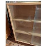 Glass Door Blonde Mid Century Bookcase #3