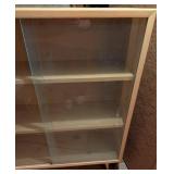 Glass Door Blonde Mid Century Bookcase #3