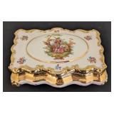 Italian Painted Porcelain Figurine and Dresser Box